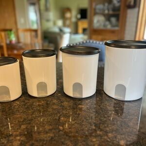 Tupperware Black and White Food Storage Set